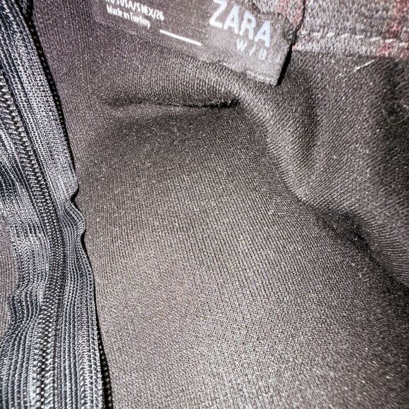 Zara Charcoal Gray & Red Plaid Midi Dress - Picture 5 of 5